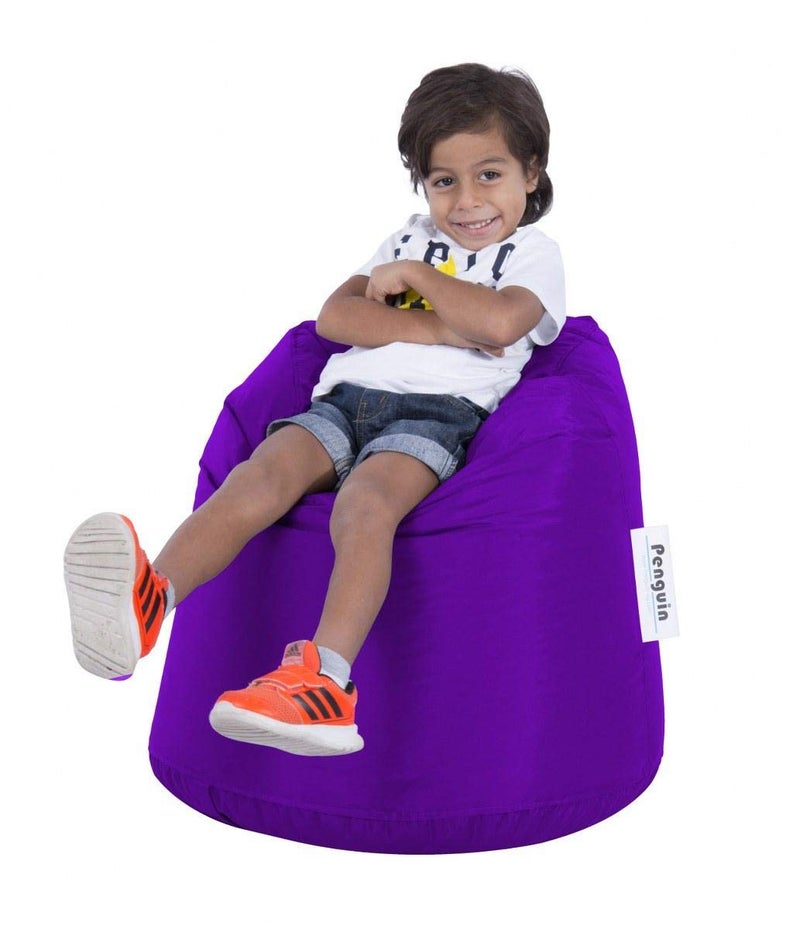 Penguin Baby Bean Bag Chair Waterproof - 40 x 60 cm - Comfortable Soft Seat for Kids Room & Nursery - Purple - Image 1
