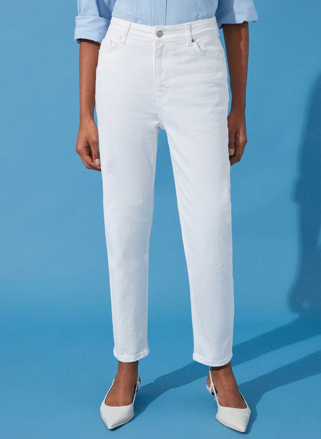 trendyol White High Waist Mom Jeans - Image 4