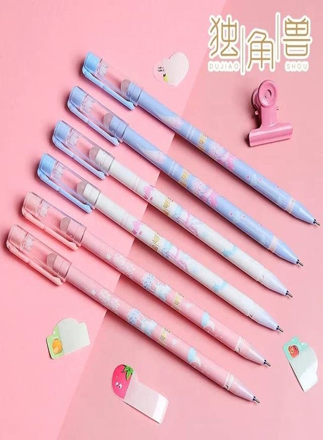 APCATIO Erasable Gel Pens With Attached Magic Wipe Eraser 0.5 Mm Pen Cute Erasable Pens With Eraser Gifts For Students Office Stationery Pack Of 12,Blue - Image 3