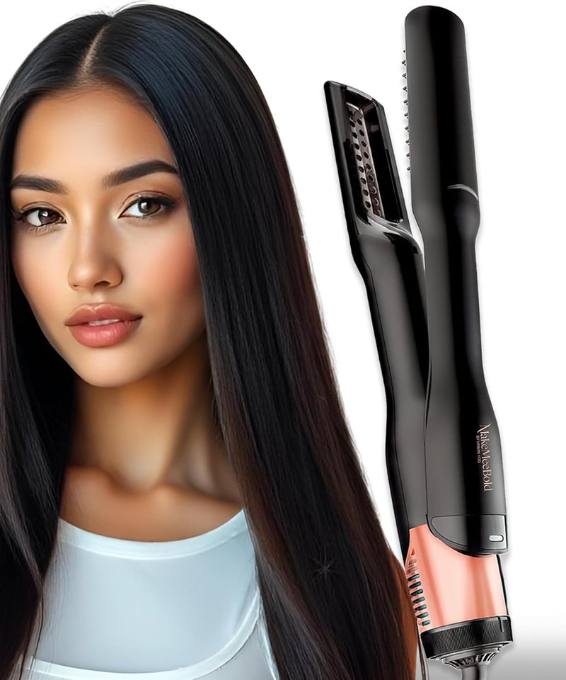 MakeMeeBold Wet to Straight Air Brush | 1200W Wet to Dry Hair Straightener with Smart Airflow | 1.4” Ceramic Plates & Teeth | 3 Air Speed Settings | Air Straightener for Hair, Gifts for woman - Image 1