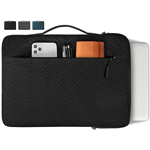 Lubardy Laptop Sleeve Case 13.3-14 Inch Waterproof Handle Laptop Bag Protective Business Computer Carrying Bag Compatible with Chromebook/MacBook Air/Notebook, Black - Image 1