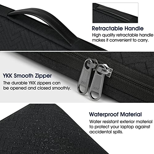 Lubardy Laptop Sleeve Case 13.3-14 Inch Waterproof Handle Laptop Bag Protective Business Computer Carrying Bag Compatible with Chromebook/MacBook Air/Notebook, Black - Image 3