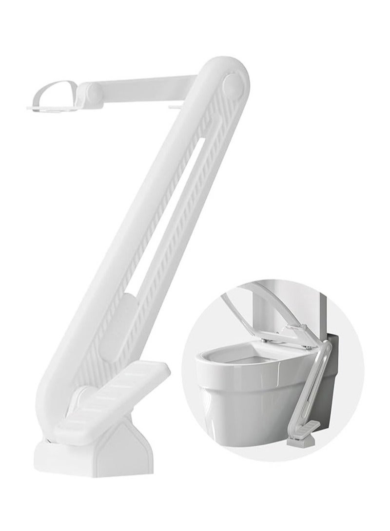 ايكانبو رافعة مقعد المرحاض بدواسة القدم، رافعة مقعد المرحاض بدواسة، تجنب ملامسة اليد لمنع نمو البكتيريا، تجنب الانحناء، ملحقات مرحاض الحمام (أبيض) - Image 1