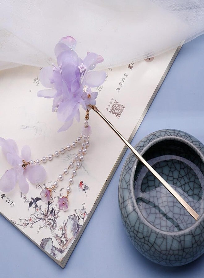 ifundom Vintage Flower Hair Stick for Women Long Hair Pin with Dangle Tassel Elegant Bun Accessory for Daily Wear and Special Occasions 8.26X1.96X1.57In - Image 5