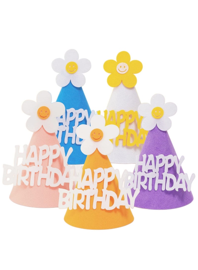 Excefore Birthday Hats, 10 Pcs of Daisy Birthday Hats, Daisy Birthday Party Decorations, Cone Party Hats for Birthday, DIY Crafts for Group Activities, Games - Image 1