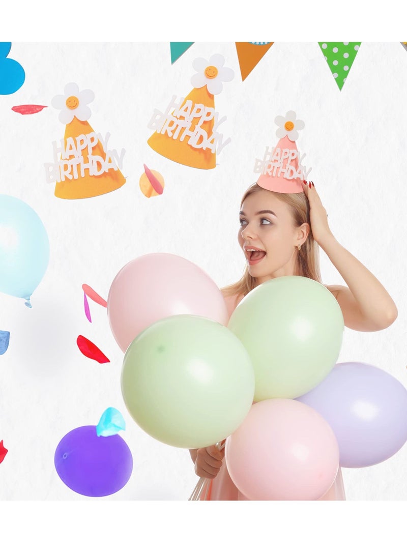 Excefore Birthday Hats, 10 Pcs of Daisy Birthday Hats, Daisy Birthday Party Decorations, Cone Party Hats for Birthday, DIY Crafts for Group Activities, Games - Image 3