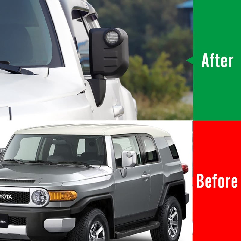 Yipmotiv A Pair Black Car Mirror Caps for Toyota FJ Cruiser XJ10 TRD Off Road 2007 2008-2019 2020 2021 2022, FJ Side Rearview Cover, Tape Installation - Image 3