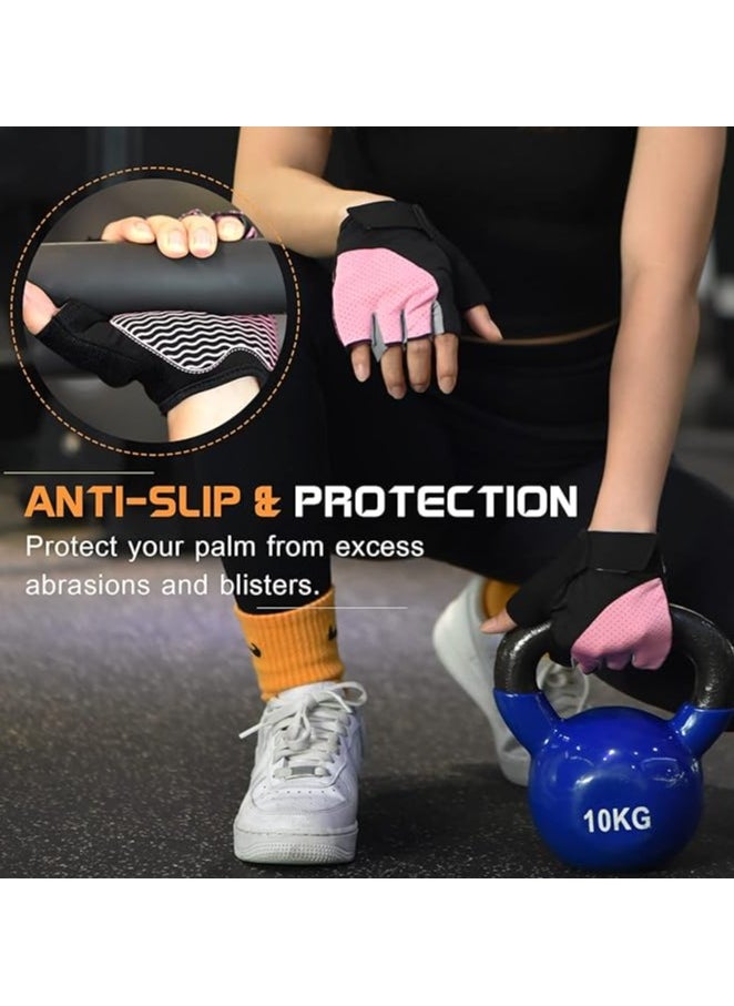 ABJ Premium Gym Gloves for Women - Versatile Fitness Gloves with Silicone Padding, Breathable Design, Air Vents, and Injury Prevention for Weightlifting, Hiking, Cycling, CrossFit.  - Image 3
