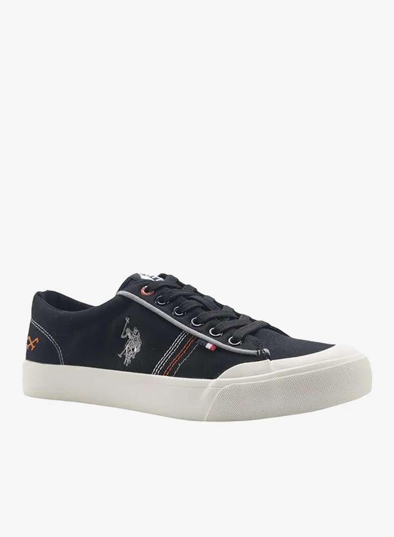 U.S. Polo Assn.  Logo Print Lace-Up Canvas Sneakers for Men | Best Price UAE