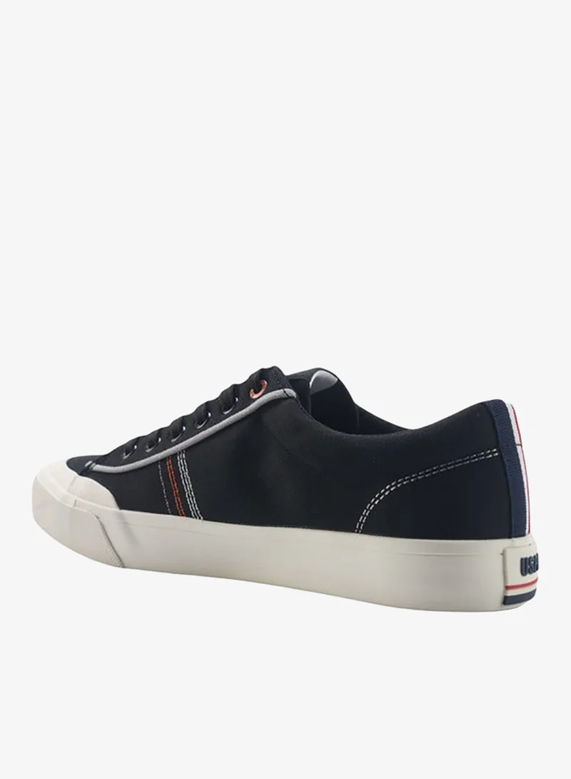 U.S. Polo Assn.  Logo Print Lace-Up Canvas Sneakers for Men | Best Price UAE