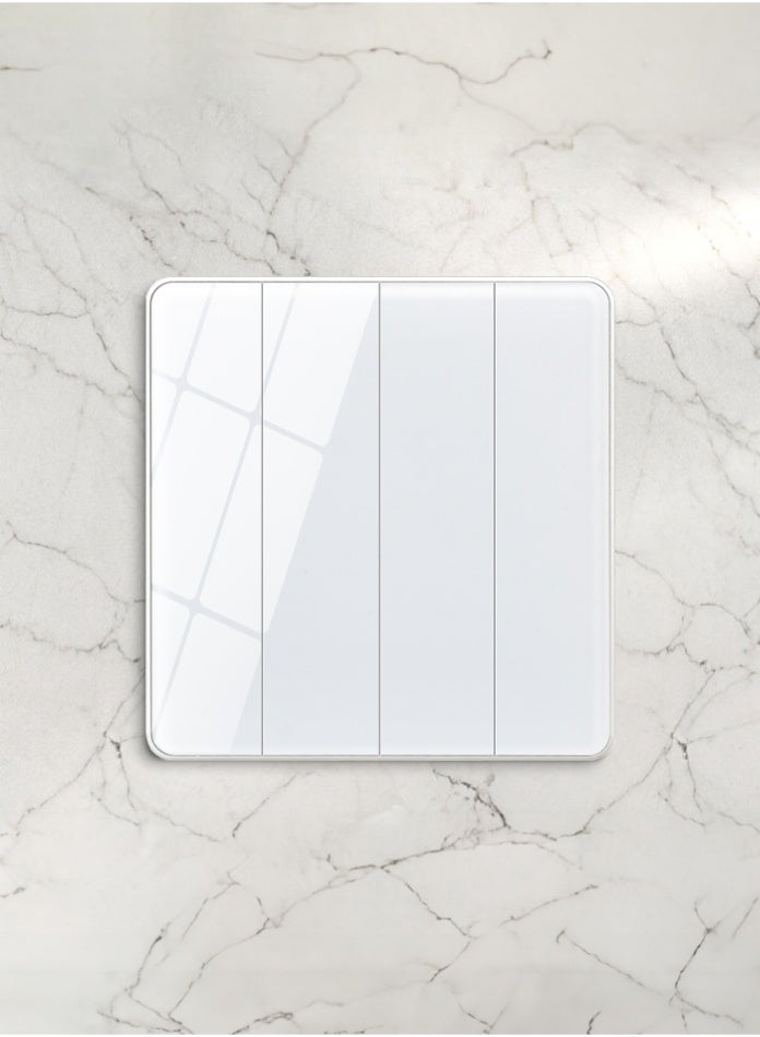 Vmax 4-Gang 2-Way Plate Switch – Modern Square Design, Smooth Quad Control, Durable & Easy Install Wall Switch (WHITE) - Image 4