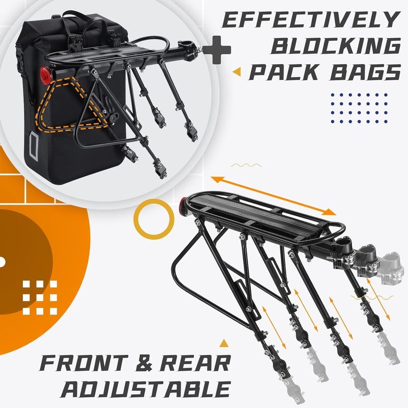 West Biking Adjustable Bike Carrier Rack - 310 LB Capacity Bicycle Luggage Cargo Rack - Image 4