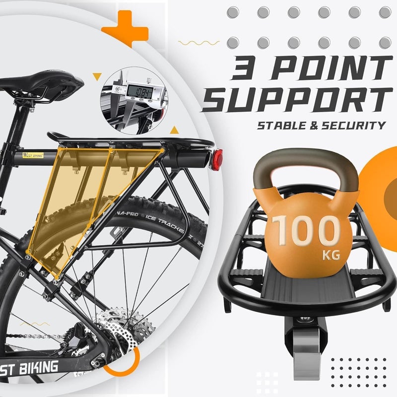 West Biking Adjustable Bike Carrier Rack - 310 LB Capacity Bicycle Luggage Cargo Rack - Image 2