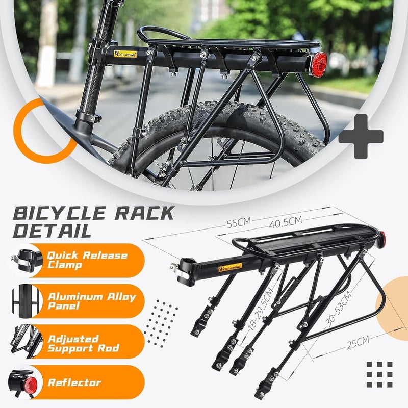 West Biking Adjustable Bike Carrier Rack - 310 LB Capacity Bicycle Luggage Cargo Rack - Image 3
