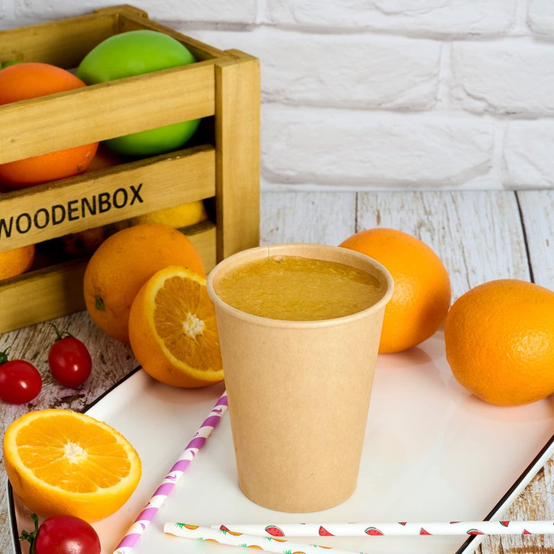 LITOPAK 100 Pack 12 oz Kraft Paper Cups  Disposable Coffee Cups  Disposable Drinking Cups  Hot Coffee Cups  Paper Coffee Cups for Water  Coffee  Juice  and Milk - Image 4