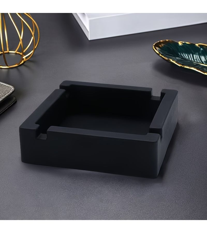 Black Silicone Square Ashtray Drop Resistant High Temperature Creative Indoor Outdoor Use - Image 5