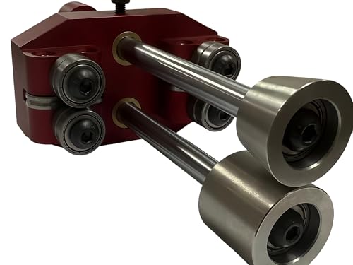 NyVoozy Professional Sheet Metal Roller Bender Tool, Red Aluminum Frame, 0-90 Degree Angle Adjustment, Standing Seam Roofing Edge Bender with 6 Rollers - Image 4
