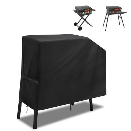 bruwaa Griddle Grill Cover for Blackstone 22 inch and 17 inch with Hood and Stand, Waterproof Grill Cover, 500D Oxford Cloth - Image 1