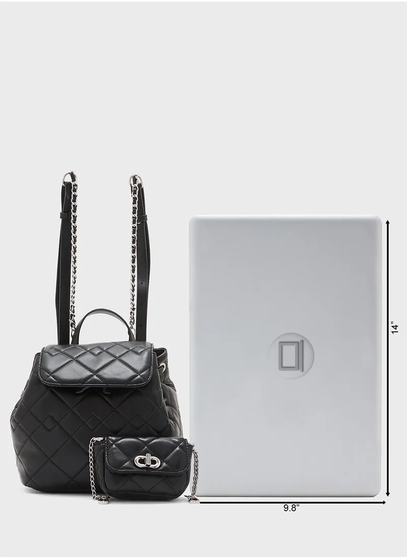 Ginger 2 In 1 Quilted Backpack With Crossbody Pouch