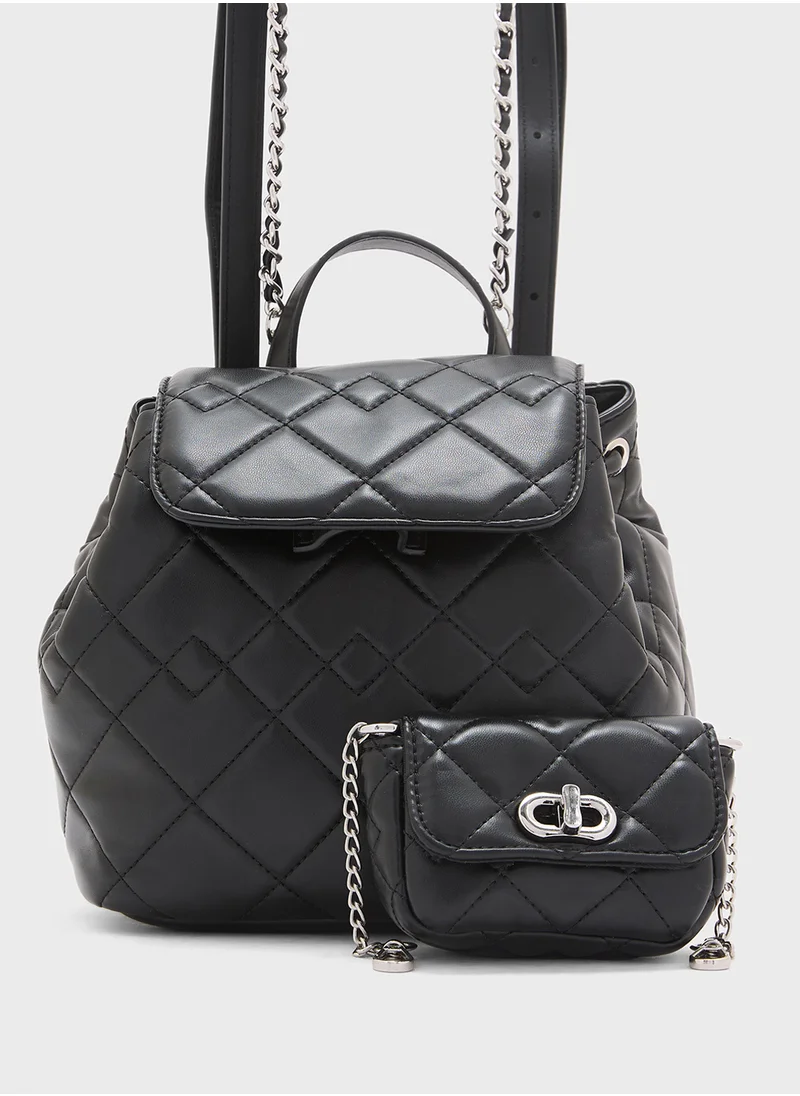 Ginger 2 In 1 Quilted Backpack With Crossbody Pouch