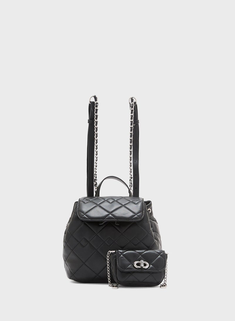 Ginger 2 In 1 Quilted Backpack With Crossbody Pouch  - Image 1