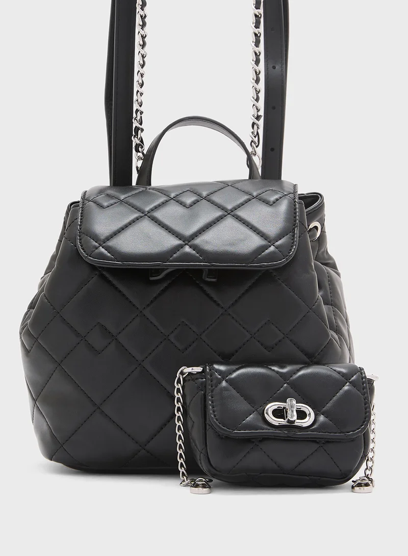 Ginger 2 In 1 Quilted Backpack With Crossbody Pouch