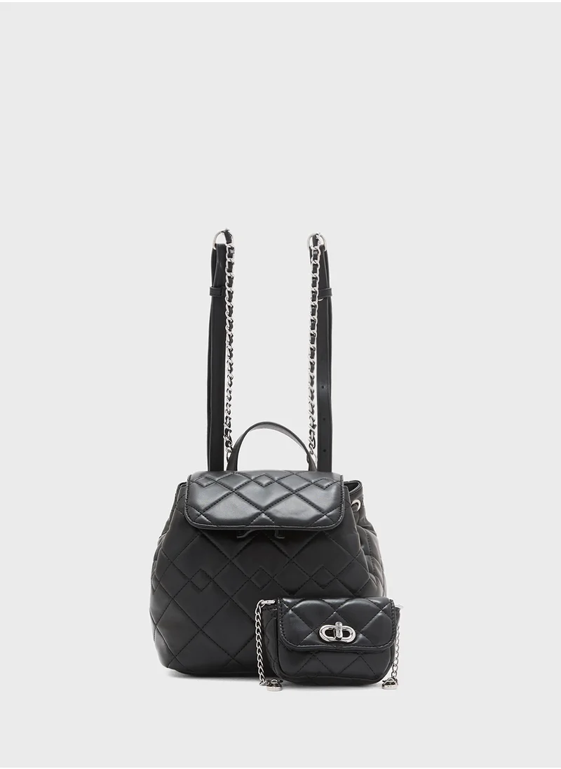 جينجر 2 In 1 Quilted Backpack With Crossbody Pouch