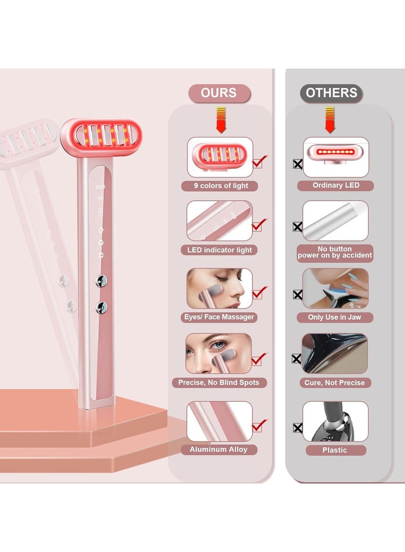 general Light Therapy Massager, Red Light Massager for Face, Eyes and Neck, Rechargeable LED Facial Light Therapy 9 Colours Eye Beauty Facial Massager for Skin Rejuvenation at Home - Image 5