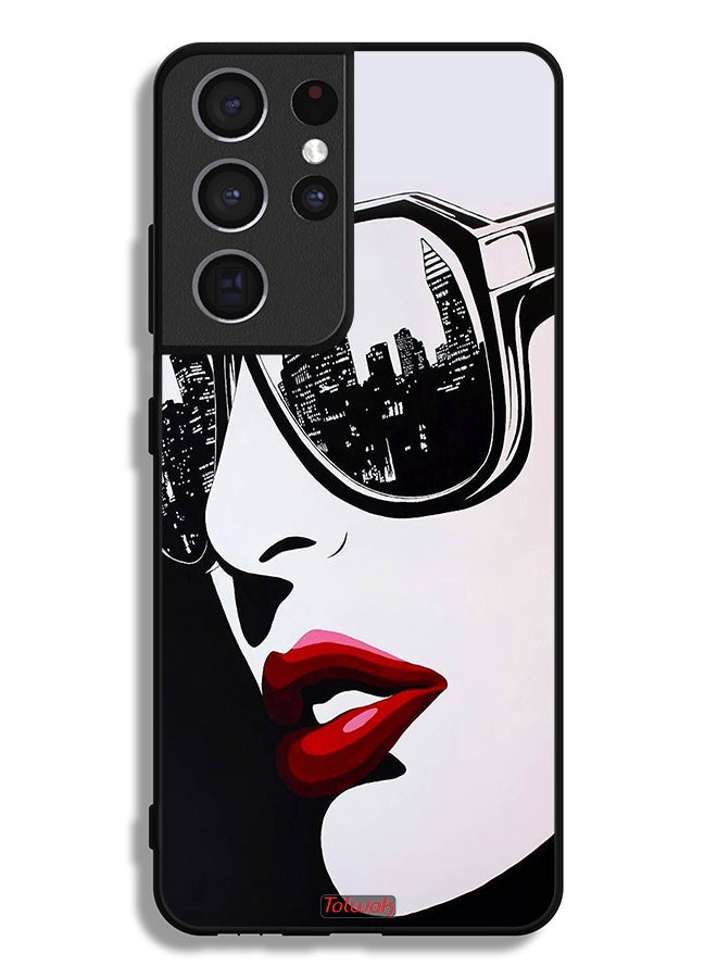 Tolwak Samsung Galaxy S21 Ultra 5G Protective Case Cover Girl Face Abstract Art - Image 3