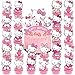 Jlemon 25pcs Cupcake Toppers with 1 Happy Birthday Cake Topper Cute Anime Hello Pink Cat Themed Party Supplies Perfect for Birthday Party Decorations Style A - Image 3