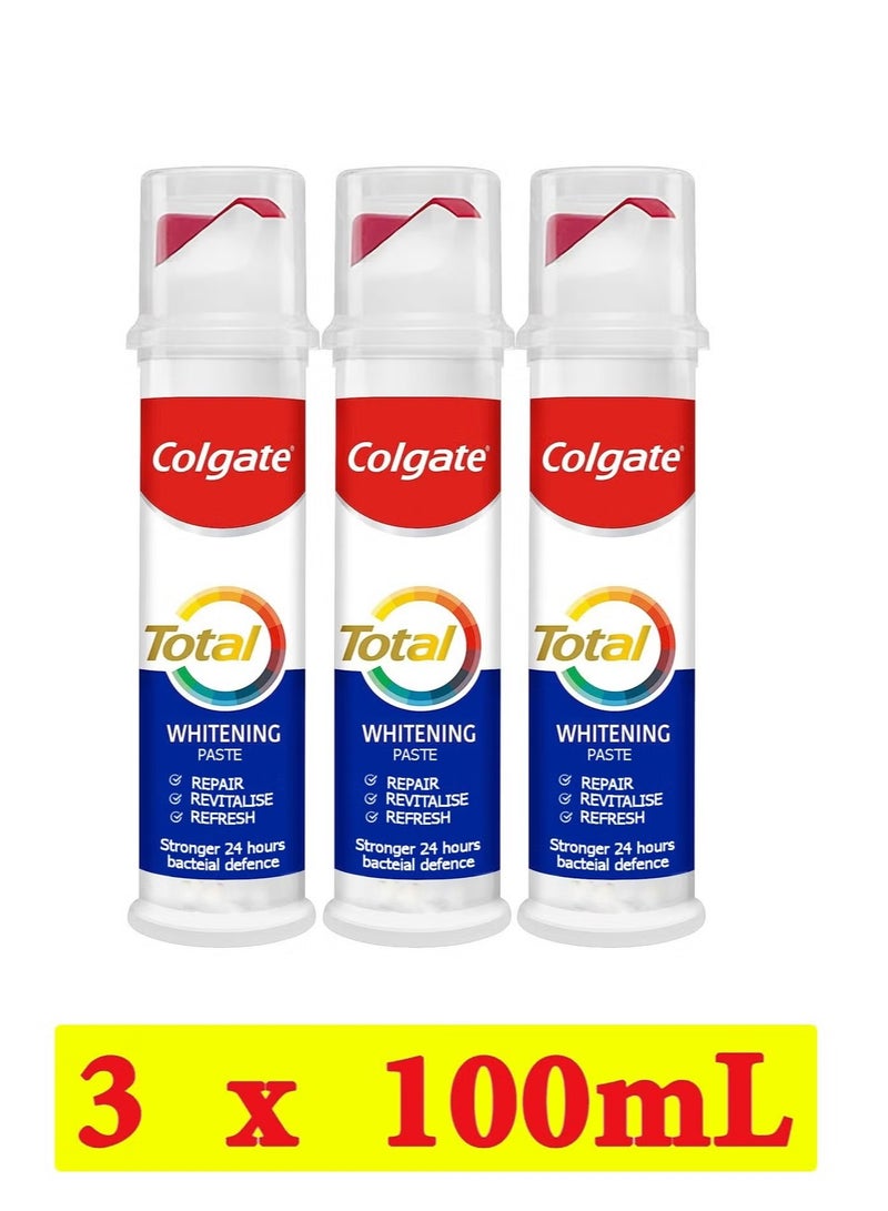 Colgate 3 Piece Total Whitening Toothpaste Pump 3X100ml - Image 1