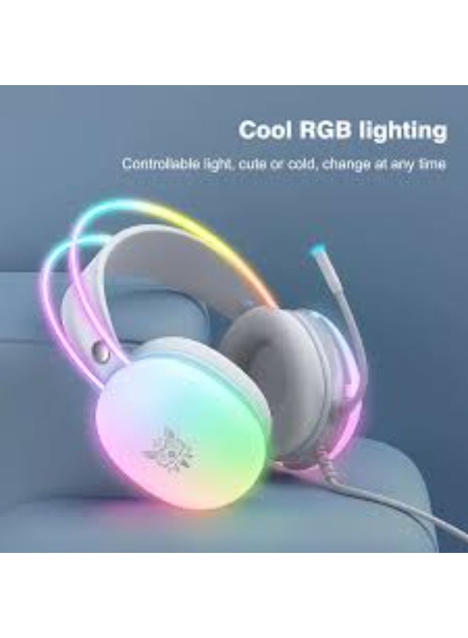 X25 RGB Gaming Headset – Immersive Stereo Sound, Noise-Cancelling Microphone, Adjustable Headband, RGB LED Lights – Comfortable Over-Ear Design, Perfect for Gaming, Streaming, Video Calls – Compatible with PC, PS4, Xbox, and Mobile Devices - Image 3