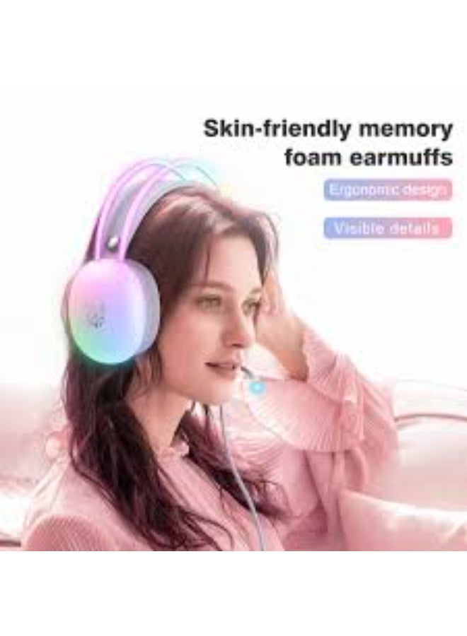 X25 RGB Gaming Headset – Immersive Stereo Sound, Noise-Cancelling Microphone, Adjustable Headband, RGB LED Lights – Comfortable Over-Ear Design, Perfect for Gaming, Streaming, Video Calls – Compatible with PC, PS4, Xbox, and Mobile Devices - Image 2