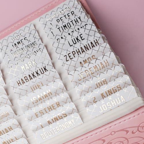 UPAFEXXI-Laminated Bible Tabs (Gold Foil Embossed Lettering), Bible Tabs for Women and Men, Reposition Large Print Stickers, Easy to Read and Apply, 80Chapters Labels for Easy Navigation(White) - Image 4