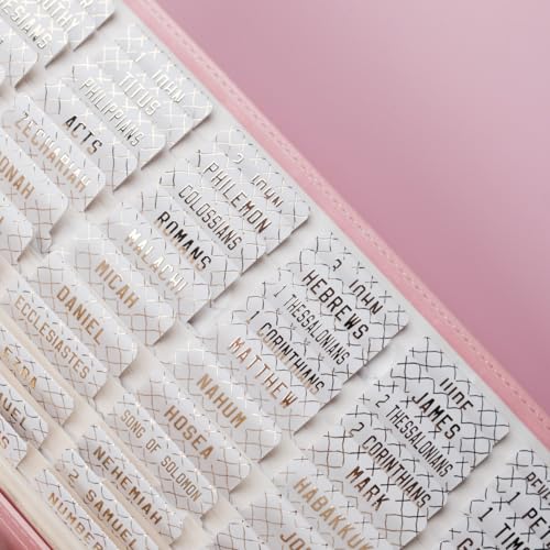 UPAFEXXI-Laminated Bible Tabs (Gold Foil Embossed Lettering), Bible Tabs for Women and Men, Reposition Large Print Stickers, Easy to Read and Apply, 80Chapters Labels for Easy Navigation(White) - Image 1