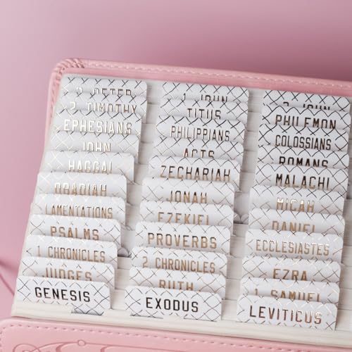 UPAFEXXI-Laminated Bible Tabs (Gold Foil Embossed Lettering), Bible Tabs for Women and Men, Reposition Large Print Stickers, Easy to Read and Apply, 80Chapters Labels for Easy Navigation(White) - Image 5