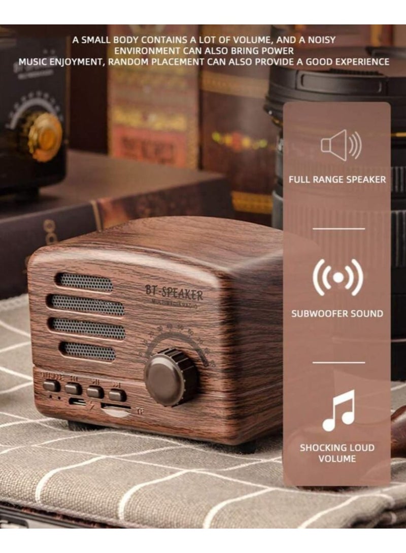 Vintage Radio Retro Bluetooth Speaker FM Radio with Old Fashioned Classic Style, Strong Bass Enhancement, Loud Volume, Bluetooth 4.2 Wireless Connection, TF Card & MP3 Player - Image 2