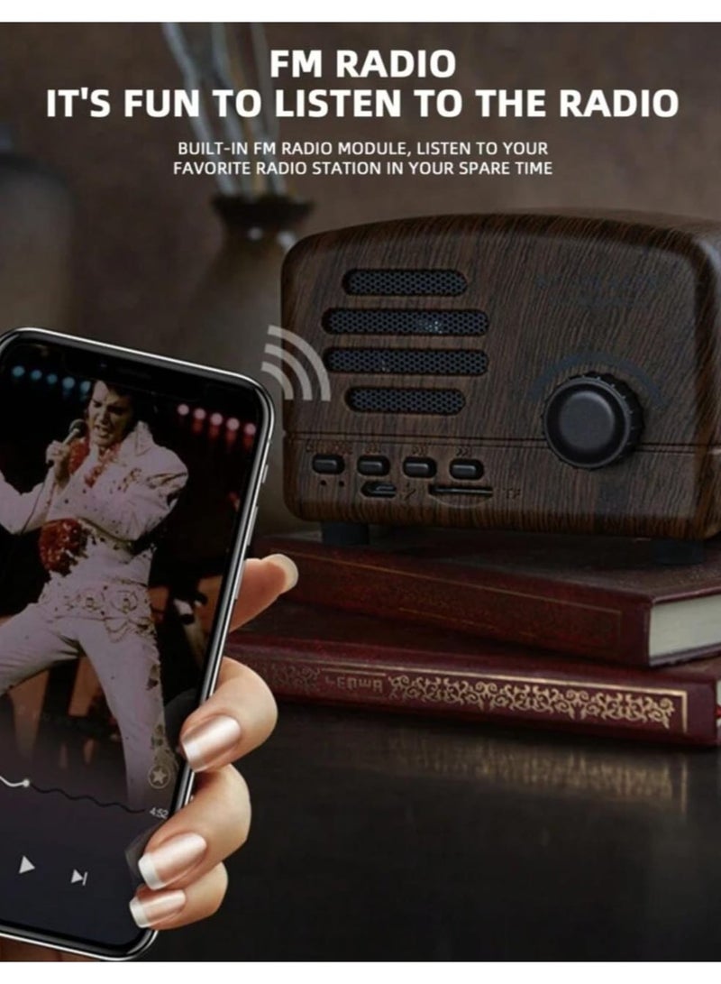 Vintage Radio Retro Bluetooth Speaker FM Radio with Old Fashioned Classic Style, Strong Bass Enhancement, Loud Volume, Bluetooth 4.2 Wireless Connection, TF Card & MP3 Player - Image 5