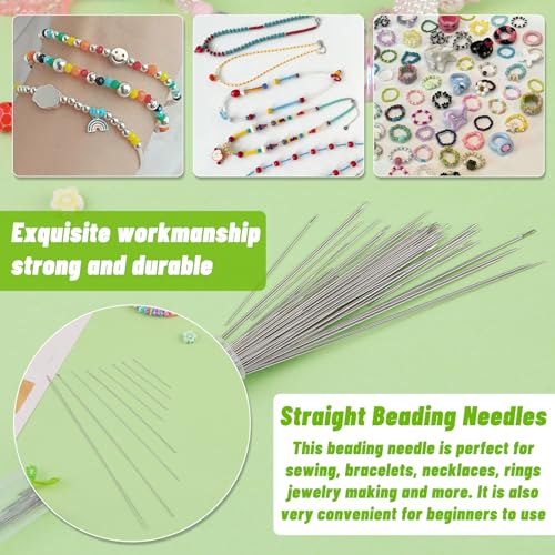 UOOU 85 Pcs Beading Needles Set, 8 Sizes Long Straight Beading Thread Needles, Beading Needles for Seed Beads Jewelry Making - Image 4