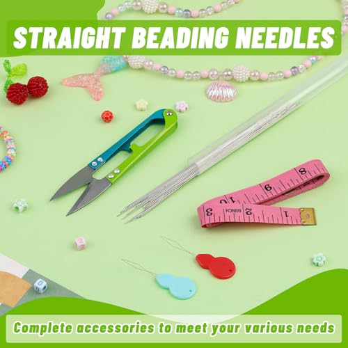 UOOU 85 Pcs Beading Needles Set, 8 Sizes Long Straight Beading Thread Needles, Beading Needles for Seed Beads Jewelry Making - Image 2