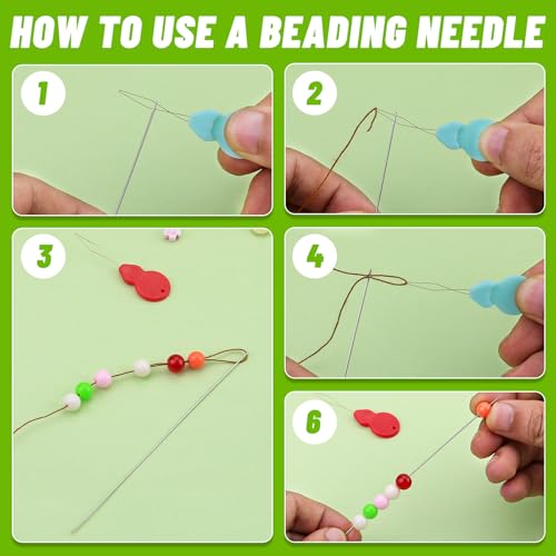 UOOU 85 Pcs Beading Needles Set, 8 Sizes Long Straight Beading Thread Needles, Beading Needles for Seed Beads Jewelry Making - Image 5