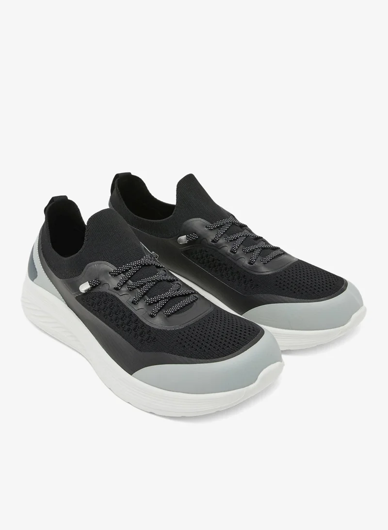Redtag Men Black Color Block Slip-On Shoes
