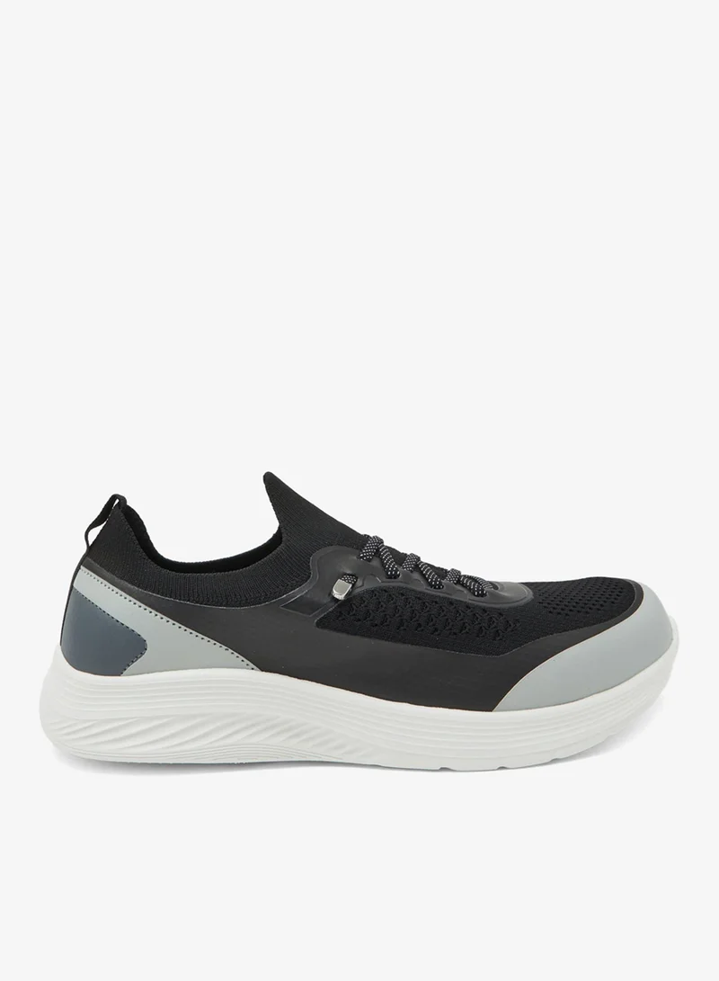 Redtag Men Black Color Block Slip-On Shoes