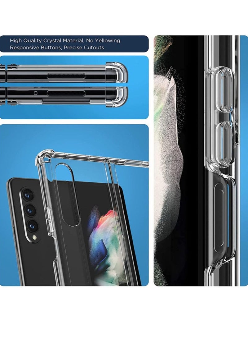 Crystal Soft TPU Bumper Shockproof Hard Clear Case for Samsung Galaxy Z Fold 3 Zflod4 Z Flod2 with Enhanced Corner Protection,Samsung Z fold 4 - Image 3