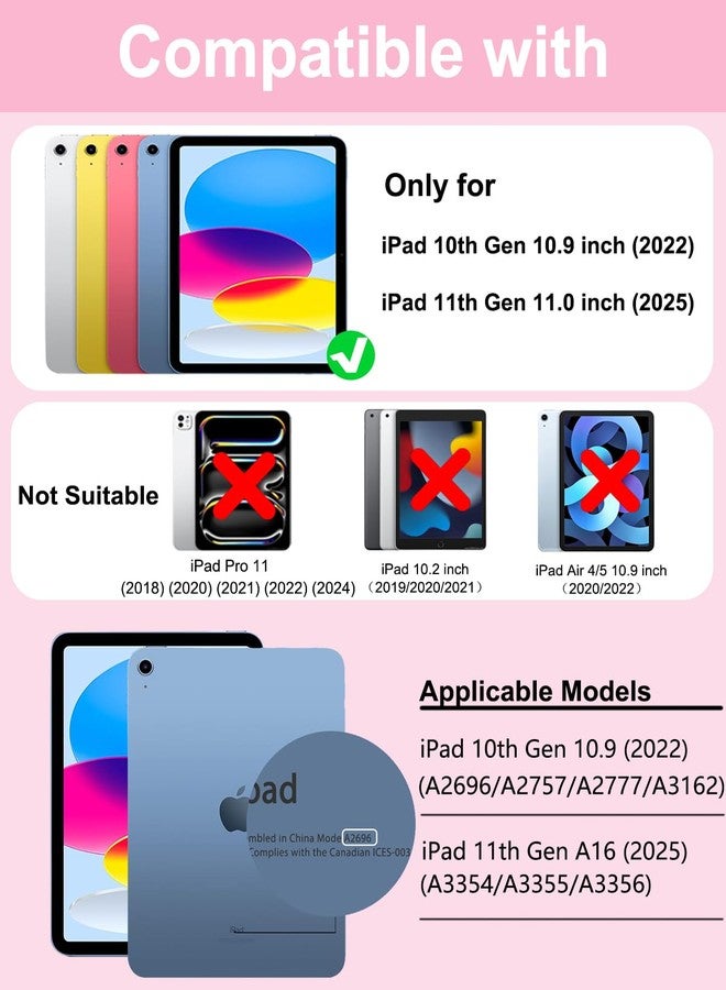 MePadKey Touchpad Keyboard Case for iPad (A16) 11th 10th Generation, 360 Rotation Cover with Pencil Holder Wireless Backlit Detachable Keypad for iPad 11 inch 2025/10 Gen 10.9" 2022 Pink - Image 2