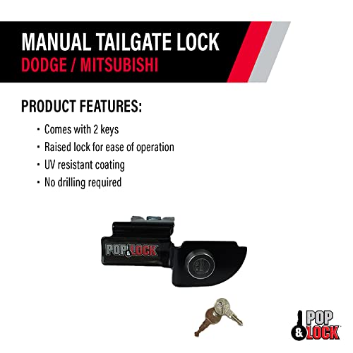 Pop & Lock - PL3600 Black Manual Tailgate Lock for Dodge Dakota and Mitsubishi Raider - Image 3