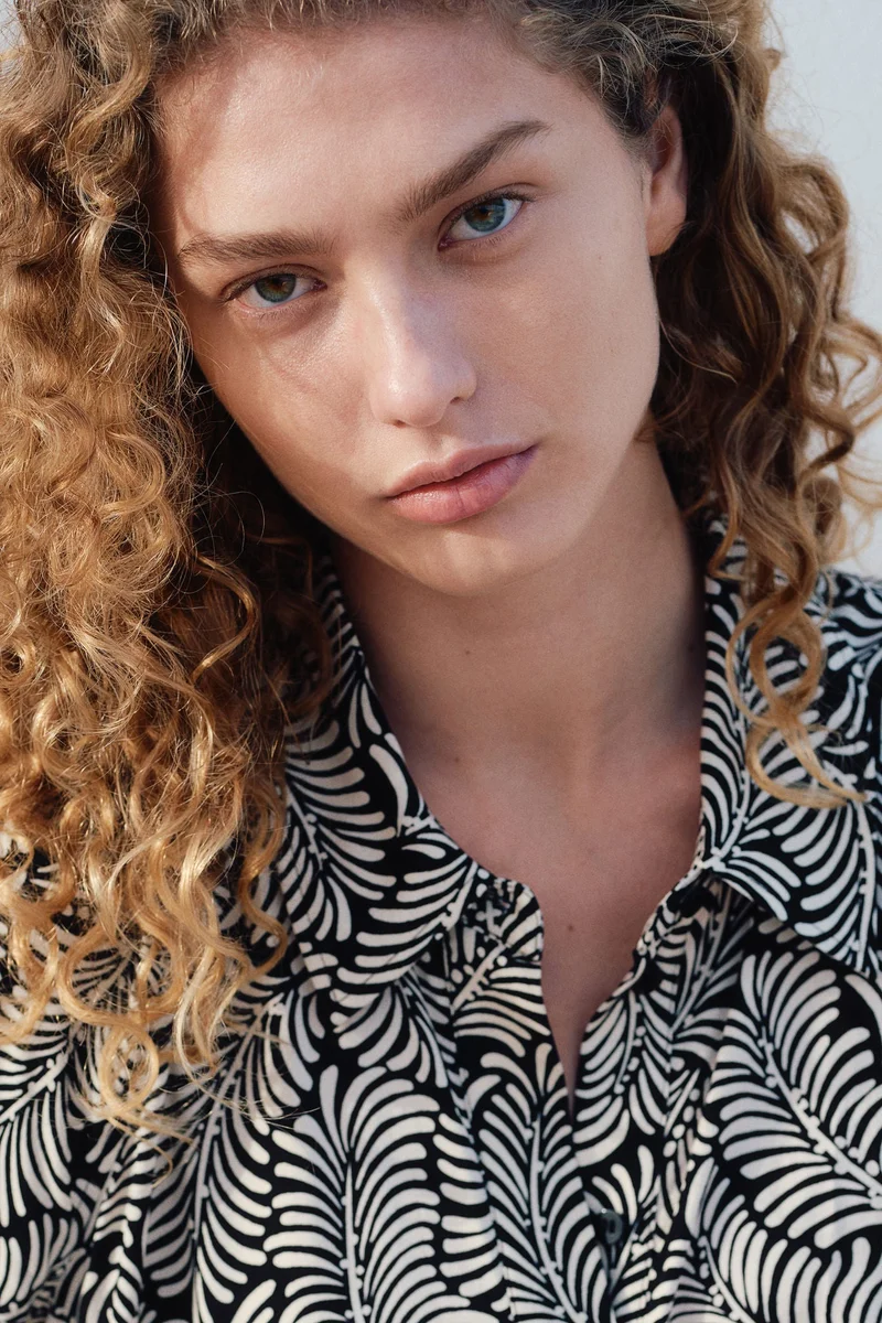 اتش اند ام Tie-belt viscose shirt dress