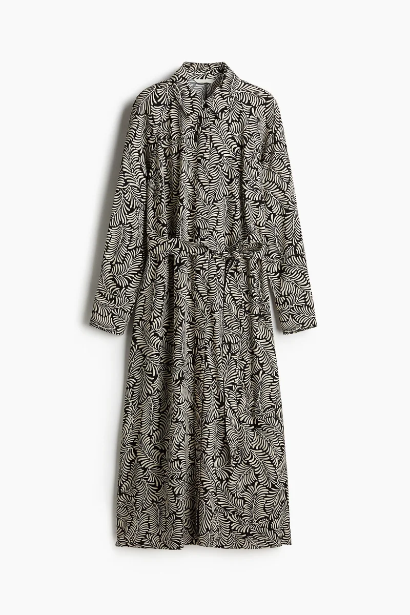H&M Tie-belt viscose shirt dress
