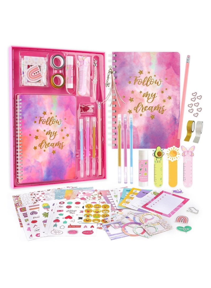 general DIY Journal Kit for Girls - Journaling Toys Set for Teen Kids, Art Crafts Scrapbook Diary Supplies Set, Ideal Gifts for 8 9 10 11 12 13 14 Year Old Girls - Image 1