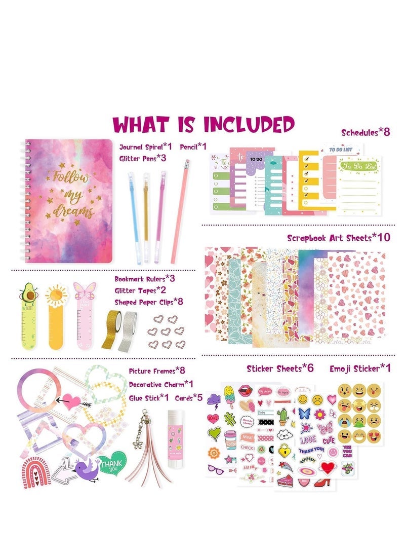 general DIY Journal Kit for Girls - Journaling Toys Set for Teen Kids, Art Crafts Scrapbook Diary Supplies Set, Ideal Gifts for 8 9 10 11 12 13 14 Year Old Girls - Image 5